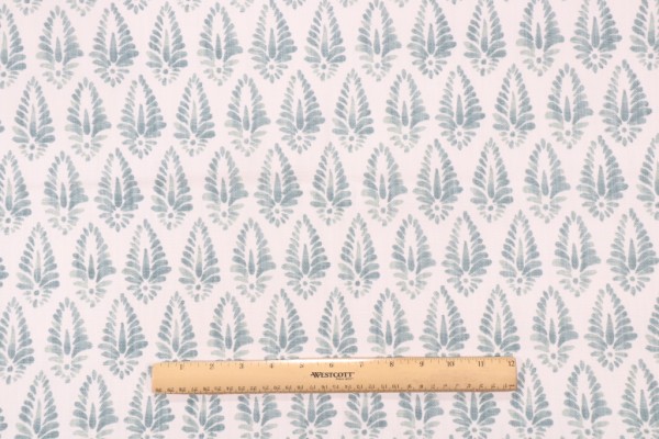 Sample of Lacefield Agave-Chatham White Printed Cotton Blend Drapery Fabric in Ariel 