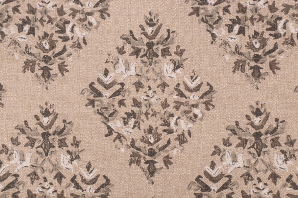 Lacefield Blythe-Flax Printed Cotton Blend Drapery Fabric in Slate 