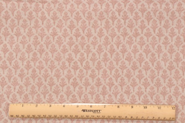 Sample of Lacefield Ponce-Danish Linen Printed Cotton Blend Drapery Fabric in Rose 