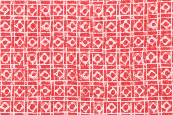 Click for Lacefield Geos-Chatham White Printed Cotton Blend Drapery Fabric in Tomato  Lacefield Geos-Chatham White Printed Cotton Blend Drapery Fabric in Tomato