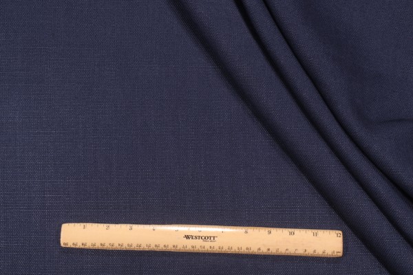 Sample of P Kaufmann Slubby Linen Woven Decorator Fabric in Navy 