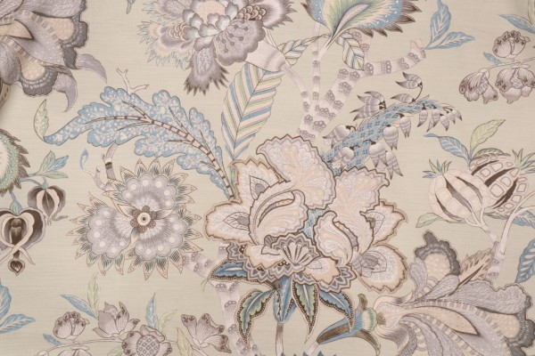 P Kaufmann Mayleen Printed Cotton Drapery Fabric in Mineral 