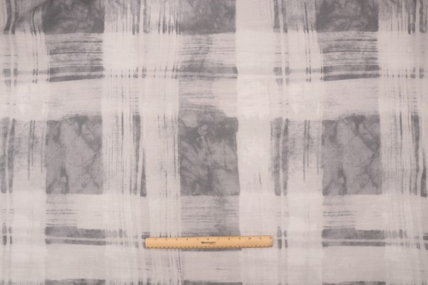 Kaufmann Tamon Printed Cotton Drapery Fabric in Pewter 
