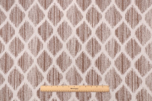 Solartex Brushed Diamond Jacquard Woven Polyester Outdoor Fabric in Taupe 