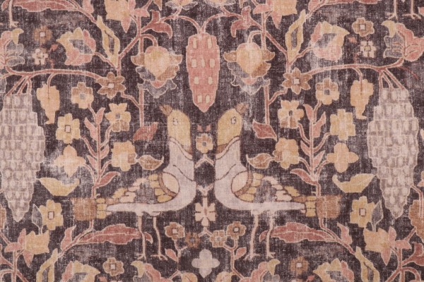 Sample of Kaufmann Locanda Printed Cotton Drapery Fabric in Teak 
