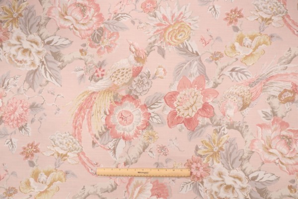 Kaufmann Valentina Printed Cotton Drapery Fabric in Blush 