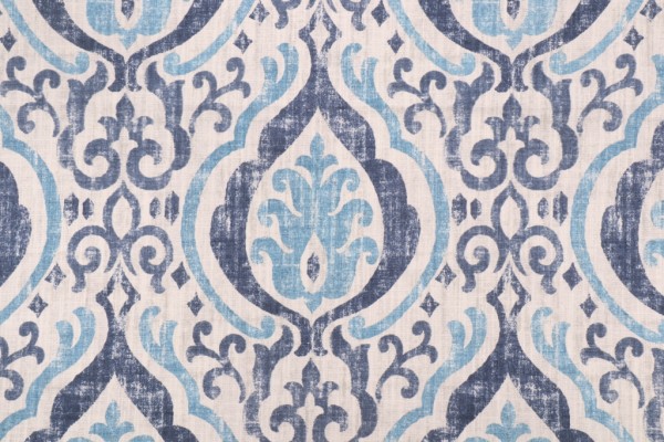 Covington Alahambra Printed Cotton Drapery Fabric in 54-Sapphire 