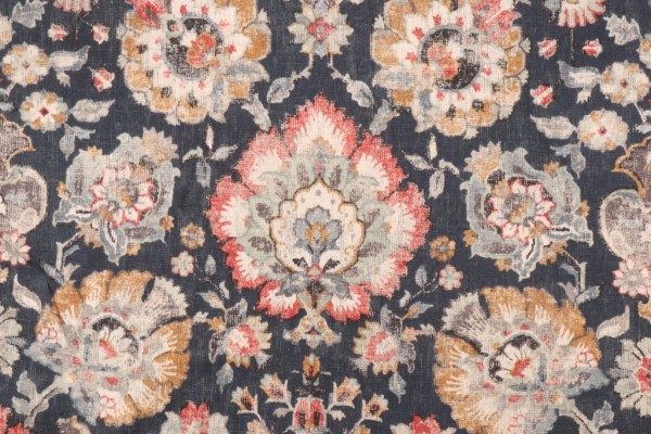 Click for Covington Nottingham Printed Linen Blend Drapery Fabric in 54-Sapphire  Covington Nottingham Printed Linen Blend Drapery Fabric in 54-Sapphire