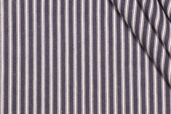 Covington New Woven Ticking Woven Cotton Decorator Fabric in 593-Indigo 