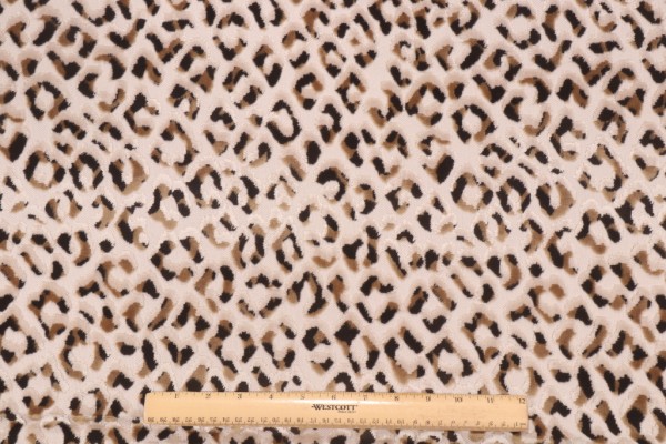 Hamilton Ocelot Velvet Upholstery Fabric in Taupe 
