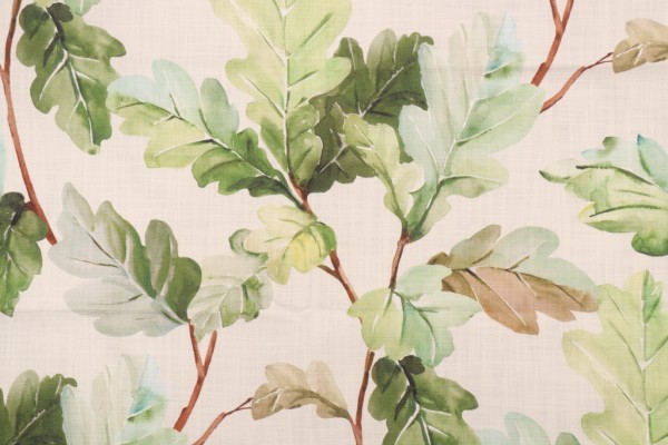 Hamilton Newton Printed Cotton Drapery Fabric in Ivory 