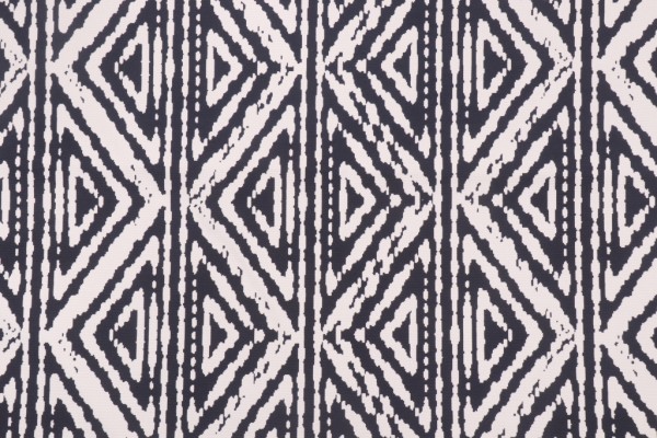 Sample of Errol Geo Printed Polyester Outdoor Fabric in Navy 