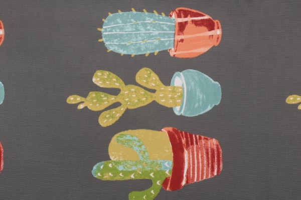 Richloom Cactus Printed Polyester 20x14 Inch Pillow Square Outdoor Fabric in Graphite 