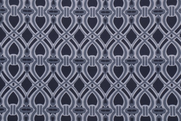 Trellis Printed Polyester Outdoor Fabric in Sky 