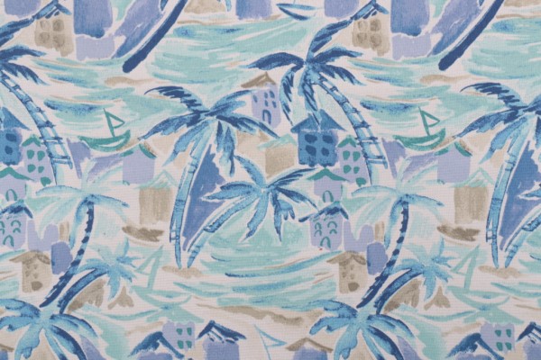 Richloom Ballyfin Printed Polyester Outdoor Fabric in Bay Blue 