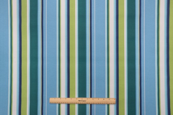 Richloom Covert Stripe Printed Polyester Outdoor Fabric in Capri 