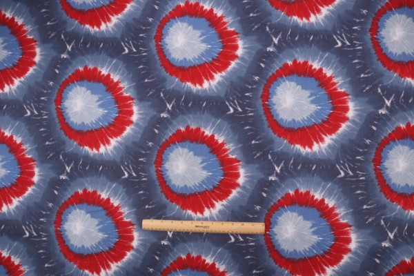 Sample of Premier Prints Mod Tie Dye Printed Cotton Drapery Fabric in Freedom 