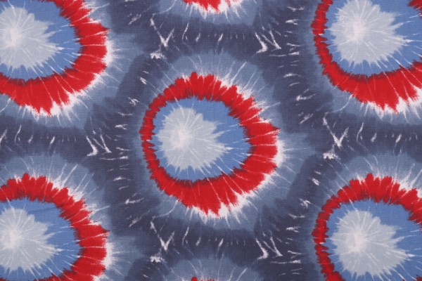 Sample of Premier Prints Mod Tie Dye Printed Cotton Drapery Fabric in Freedom 