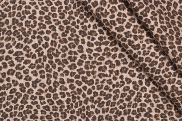 Premier Prints Leopard - Slub Canvas Printed Cotton Drapery Fabric in Topaz 