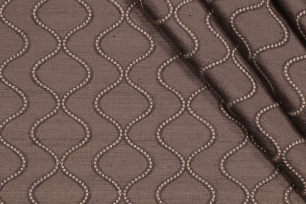 Sample of Waverly Cosmic Way Emb Embroidered Drapery Fabric in Charcoal 