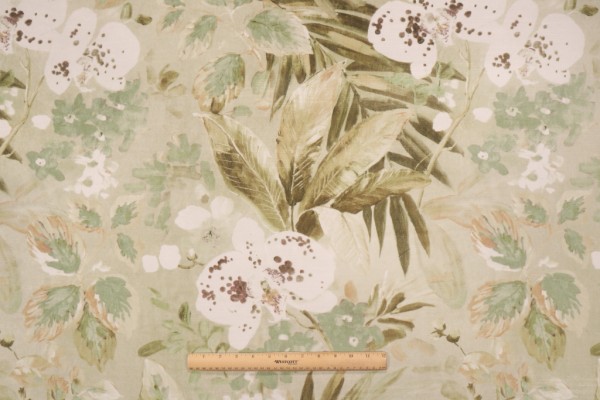 Sample of PK Lifestyles Natural Delicacy Printed Velvet Decorator Fabric in Opal 