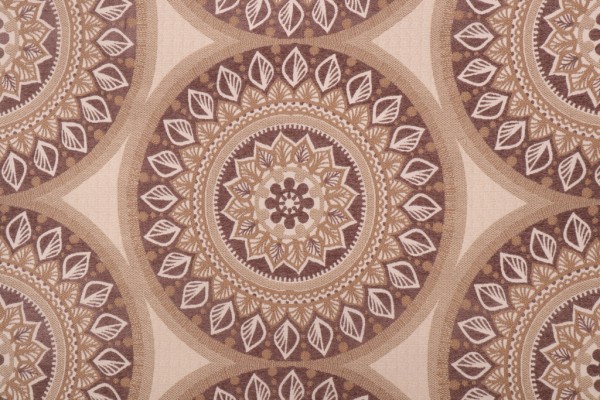 Richloom Mandala Chenille Tapestry Upholstery Fabric in Linen 