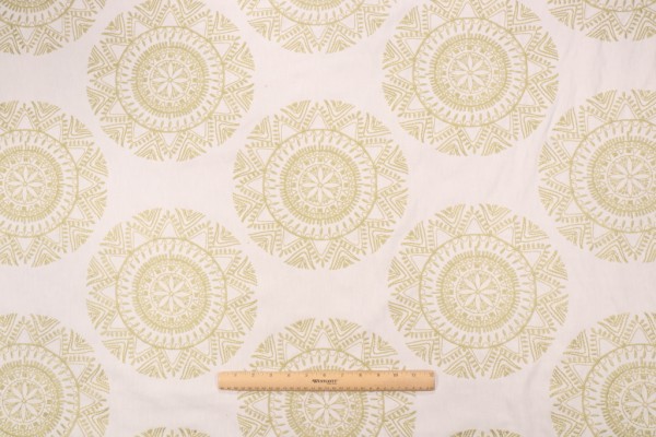 Richloom Saskia Embroidered Drapery Fabric in Green 