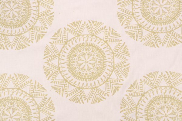 Richloom Saskia Embroidered Drapery Fabric in Green 