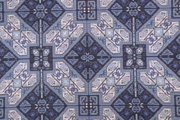 Crypton Arina High Performance Chenille Tapestry Upholstery Fabric in Indigo 
