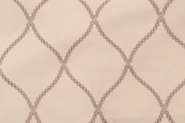 Loop Ogee Embroidered Drapery Fabric in Grey