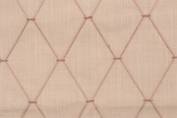 Diamond Link Embroidered Drapery Fabric in Linen
