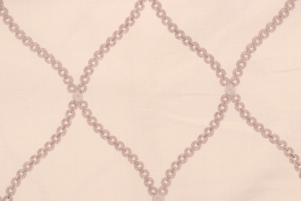 Loop Ogee Embroidered Drapery Fabric in Pebble