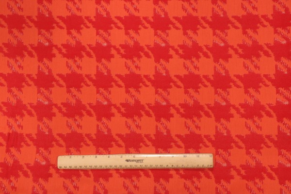 Houndstooth Woven Solution Dyed Acrylic Outdoor Fabric in Cherry 