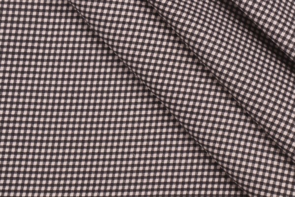 Small Check Printed Cotton Drapery Fabric in Black 