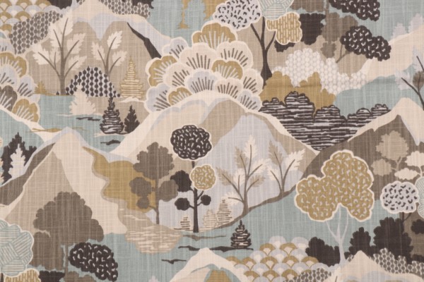 Click for Covington Washburn Printed Cotton Drapery Fabric in 224-Silver Sage  Covington Washburn Printed Cotton Drapery Fabric in 224-Silver Sage