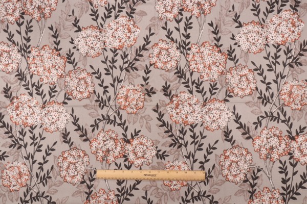 Click for Stof France Hortensia Printed Cotton Twill Drapery Fabric in Naturel  Stof France Hortensia Printed Cotton Twill Drapery Fabric in Naturel