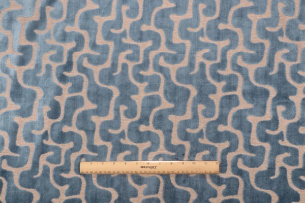 Hamilton Backlash Velvet Upholstery Fabric in Nile 