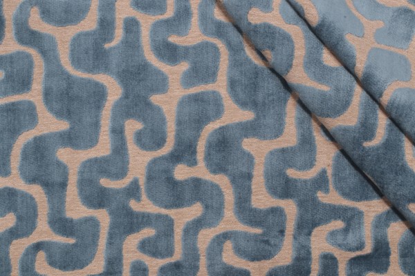 Hamilton Backlash Velvet Upholstery Fabric in Nile 