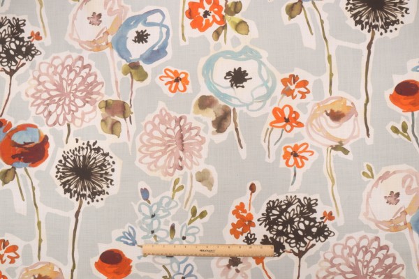 Click for Hamilton Gatsby Printed Cotton Drapery Fabric in Mist  Hamilton Gatsby Printed Cotton Drapery Fabric in Mist