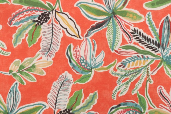 Waverly Sunny Daze Printed Polyester Outdoor Fabric in Peachtini 