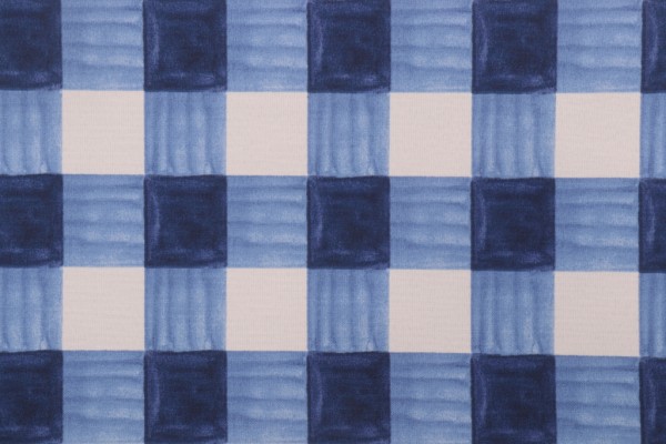 PK Lifestyles Painterly Plaid Printed Polyester Outdoor Fabric in Sky 