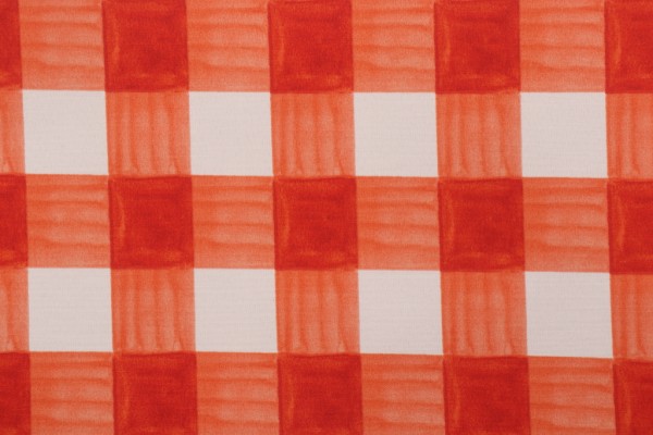 PK Lifestyles Painterly Plaid Printed Polyester Outdoor Fabric in Coral 