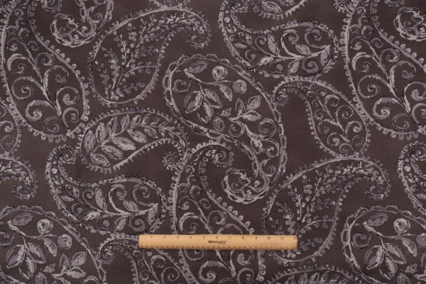 Covington Bloomfield Printed Linen Blend Drapery Fabric in 9-Graphite 