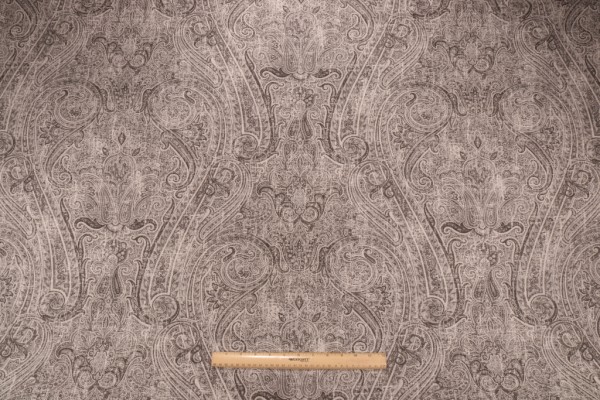 P Kaufmann Sovereignty Circle Printed Linen Blend Drapery Fabric in Pearl Grey 
