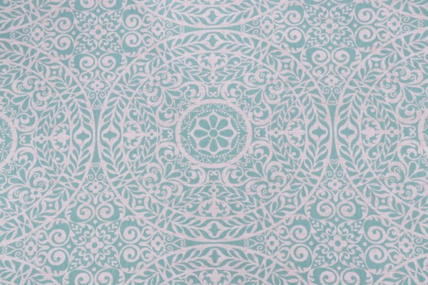 Sample of Richloom Tienchi Printed Cotton Drapery Fabric in Turquoise 