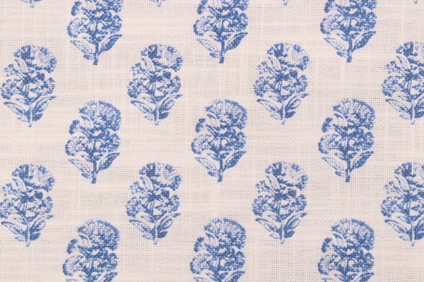 PK Lifestyles Posy Printed Drapery Fabric in Aegean 
