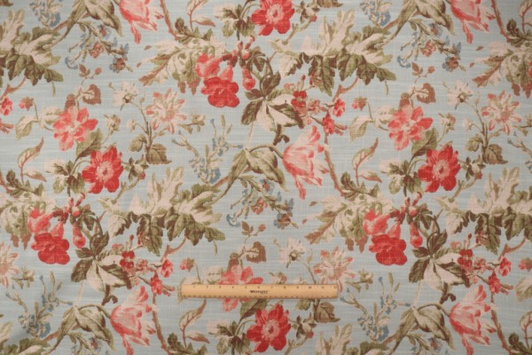 Waverly Cosima Printed Drapery Fabric in Robins Egg 