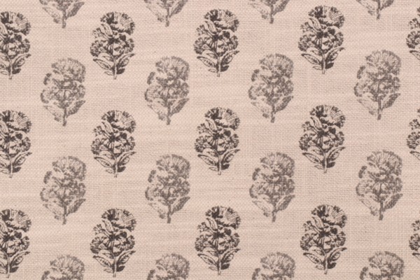 PK Lifestyles Posy Printed Drapery Fabric in Charcoal 