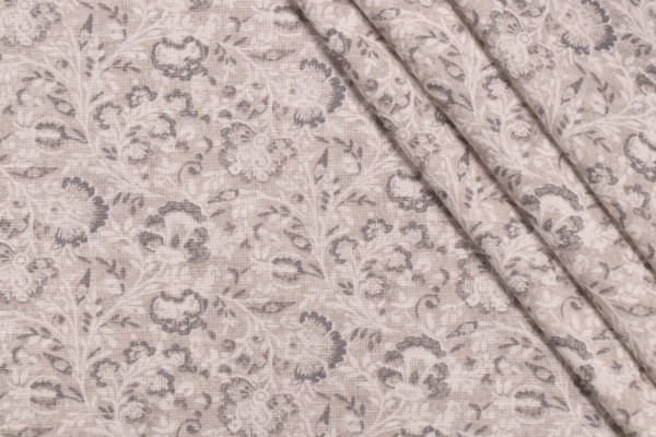 PK Lifestyles Filigree Printed Cotton Drapery Fabric in Cloud 