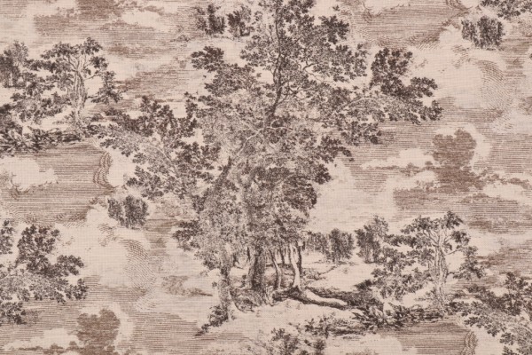 PK Lifestyles Serene Scenes Printed Cotton Drapery Fabric in Zinc 